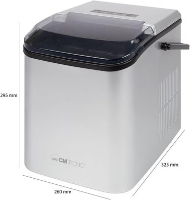 Машина для приготування льоду Clatronic EWB 3785 Silver | Швидке приготування, самоочищення, 1.5 л резервуар | 12 кг/24 год
