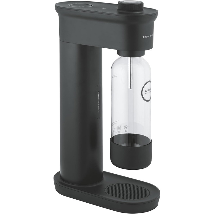 GROHE Blue Fizz Набір для газованої води (3 рівні газування, без CO2 балона, 1x 0,85л пляшка + засіб для чищення), 31943K00 (2x 0,85л пляшка | 1x CO2, з CO2 індикатором, Чорний)