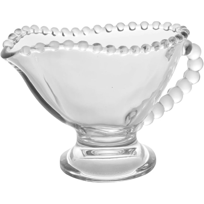 WOLFF Pearl-Crystal Sauce Boat with Handle, Sauce Bowl for Sauces, Harvest Festival Sauce Dish