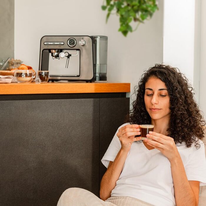 Кавоварка Cecotec Power Espresso 20 Square Pro, 1450 Вт, 20 бар, з ThermoBlock, парогенератором, знімним баком 1 л, підігрівом чашок, для еспресо