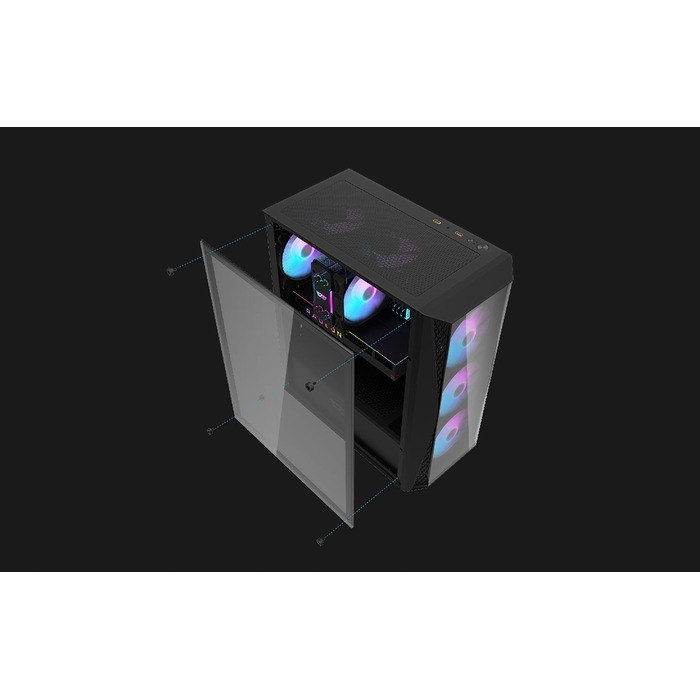Корпус для комп'ютера Darkflash DK352 Plus Midi Tower ATX, чорний, з вікном