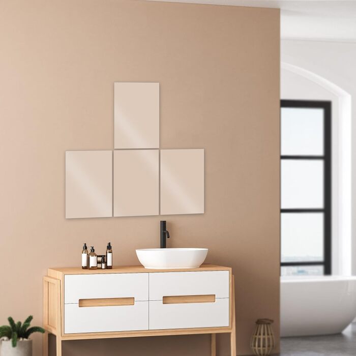 Самоклеючі дзеркала для плитки, 4 шт. 40x30 см, акрилові, гнучкі, для дому, школи, ванної кімнати