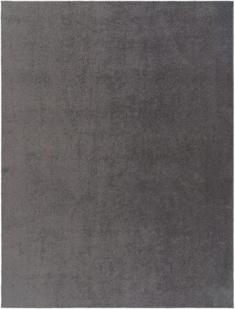 Килимок для вітальні TT Home Kurzflor: антиковзаюча підкладка, однотонний, сучасний, машинне прання, колір антрацит, розмір 140x200 см