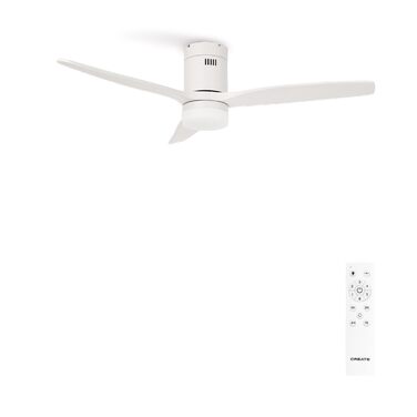 Вентилятор стельовий Windcalm Natural Wood з пультом, Ø132 см, 40W, 6 швидкостей, літній/зимовий режим, білий, з підсвіткою
