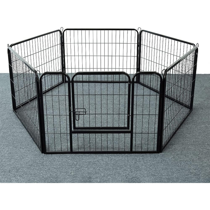 Клітка для собак, металева, розкладна, для цуценят, гризунів, кроликів, з дверцятами (310 x 2,5 x 75 см, 80 x 60 см)