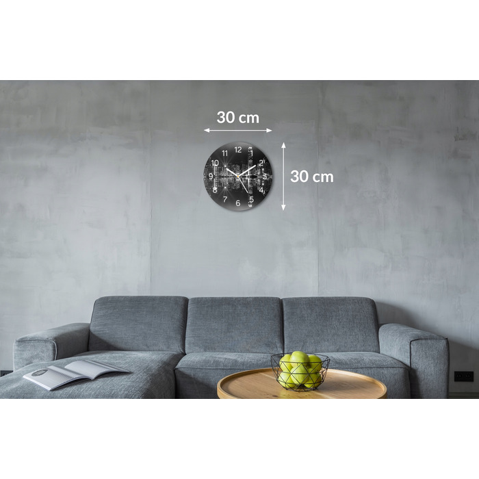 Настінний скляний годинник 