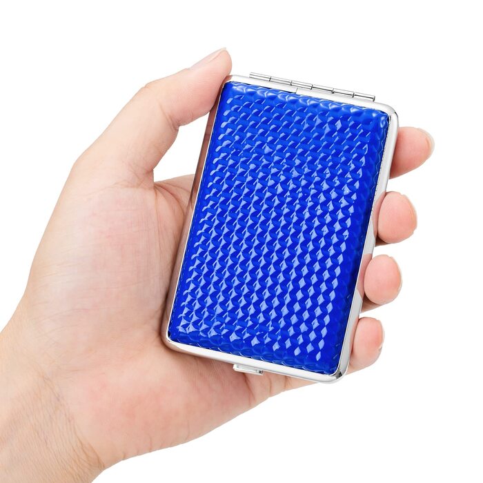 Чохол для сигарет з PU шкіри на 14 сигарет - чорний, срібний, червоний, синій (з подарунковою коробкою)