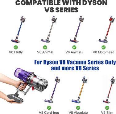 Акумулятор для пилососа Dyson V8 (6.0Ah) – замінник оригінального акумулятора Dyson V8, сумісний з моделями Absolute, Animal, Filter, Motorhead, Fluffy, V8-1