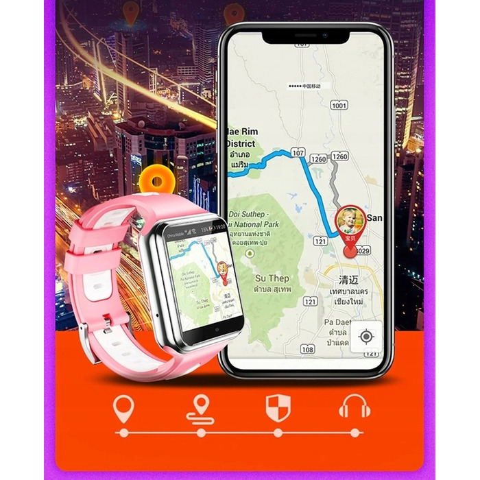 Смарт-годинник W5 4G GPS: водонепроникний, WiFi, слот для SIM-карти, багатоколірний