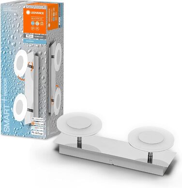 LEDVANCE Smart LED Bathroom Lamp white, 1200LM, 3000-6500K, 300mm x 70mm, IP44, Orbis Bath bathroom fixture with Wifi technology, dimmable, controllable via app and voice assistants (Chrome, 30cm, Round)