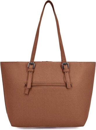 Сумка жіноча David Jones Shopper - велика сумка-шопер з екошкіри для офісу, університету, покупок, подорожей. Cognac Braun