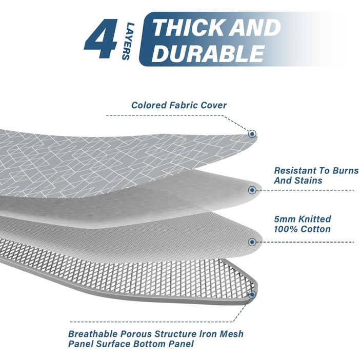 Гладильна дошка STANEW XXL 120 x 45 см – розкладна та регульована по висоті з системою безпеки, підставкою для праски та неслизькими ніжками