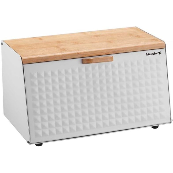 Кляузберг Brotbox: дерев'яний та металевий хлібний ящик/кошик (чорний/білий)