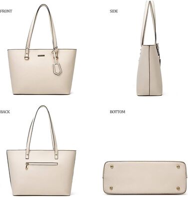 YTL Сумка-шопер жіноча велика бежева 4 в 1: сумка на плече, кросбоді, гаманець, картник - для офісу, школи, покупок, подорожей