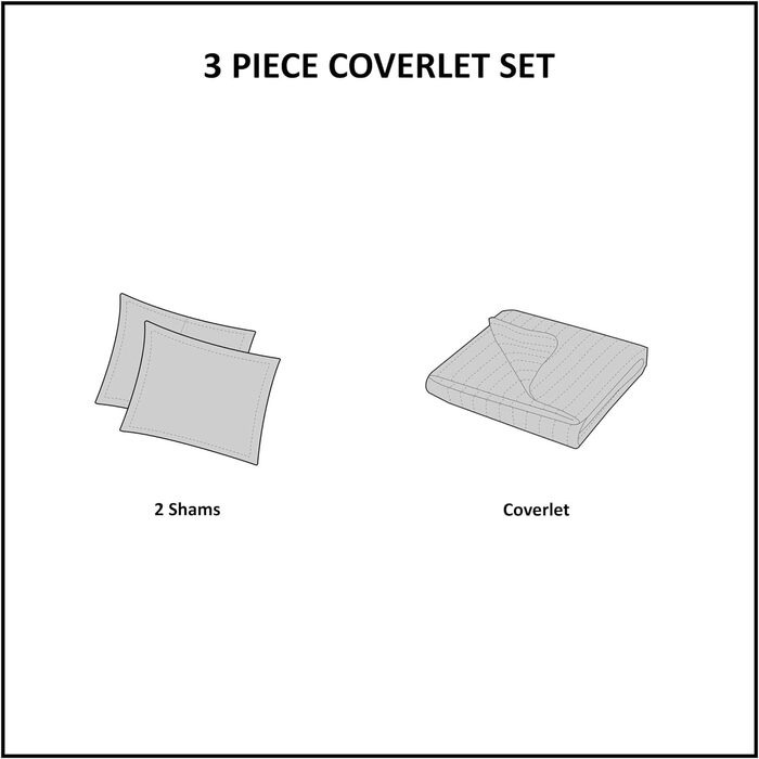 Комплект постільної білизни Comfort Spaces Enya CS14-0064, 3-частинний, квітковий принт, розмір King, блакитно-сірий, 264 x 229 см