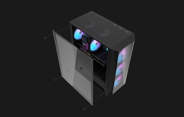 Корпус для комп'ютера Darkflash DK352 Plus Midi Tower ATX, чорний, з вікном