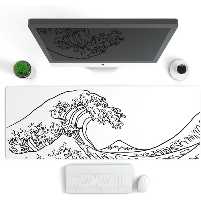 Ігрова мишка Pad Ovenbird з картографічним малюнком, з прошитими краями, великий XL, 80 x 30 см, чорний