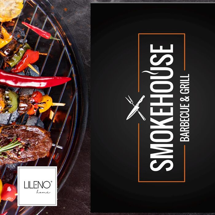 LILENO HOME Гриль та BBQ килимок 75x120 см Smokehouse – захисна підкладка для газового та вугільного гриля, килимок для захисту підлоги під гриль для сімейного барбекю