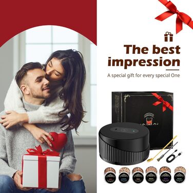 Портативний електричний димогенератор для віскі - багатофункціональний набір для коктейлів з 6 дерев'яними трісками (без бутану) з вбудованим запальничкою