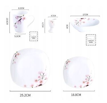 Обідній сервіз VEWEET ANNIE, порцеляновий набір на 12 осіб, 100 предметів