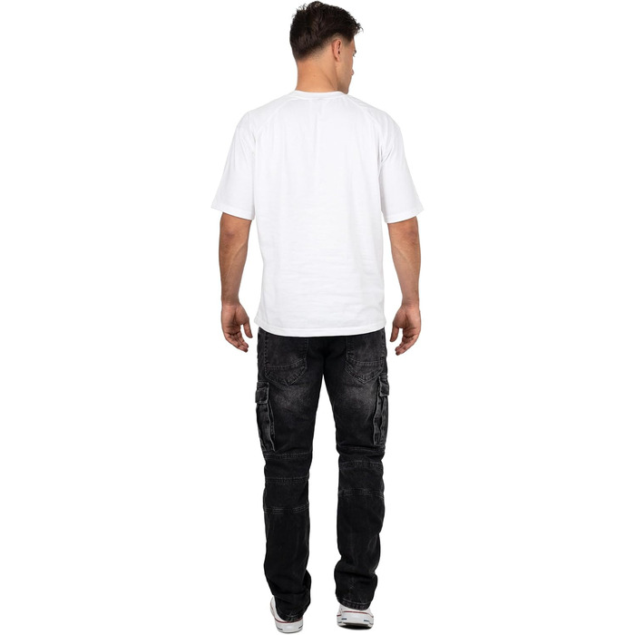 Чоловічі джинси Cipo & Baxx в стилі байкер – Regular Fit або Slim Fit | Чорний денім з потертостями, декоративними швами, блискавками та кишенями | Стильні повсякденні джинси з деніму (31W / 32L)