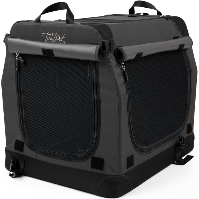 TrendPet TPX-Pro: Легка складана переноска для собак з алюмінієвим каркасом (сіра, 50x35x35 см)