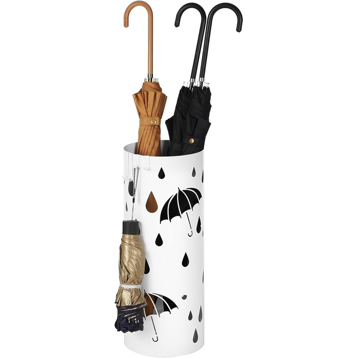 SONGMICS White Umbrella Stand - 49 x 19.5 cm - Durable & Stylish