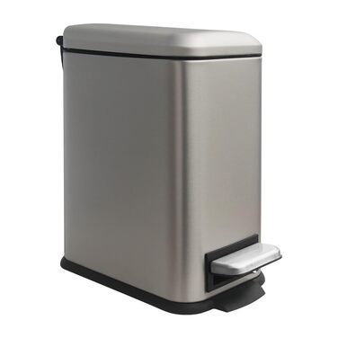 Трюмний смітник для кухні: вузький, з педаллю, з відром, нержавіюча сталь, 5л, зелений