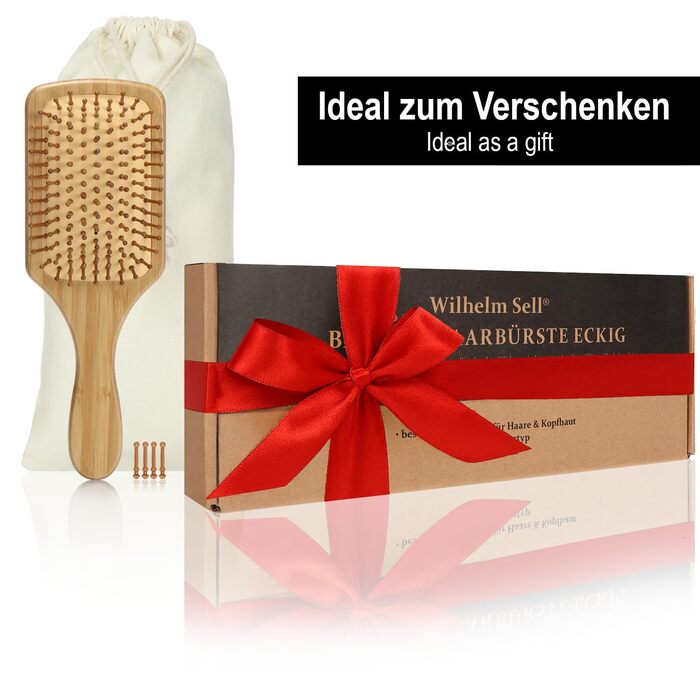 Набір з 2 бамбукових гребінців з натуральною щетиною - екологічні гребінці для жінок, чоловіків та дітей - для масажу шкіри голови та здорового волосся (гребінець-щітка/гребінець)