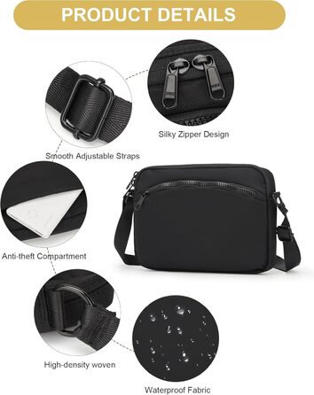 Чоловіча та жіноча поясна сумка Bauchtasche SZSYCN для спорту та активного відпочинку (чорна)