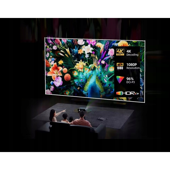 Проектор VIZIO TECH LED 46500 лм, Android TV 14, FHD 4K, сірий