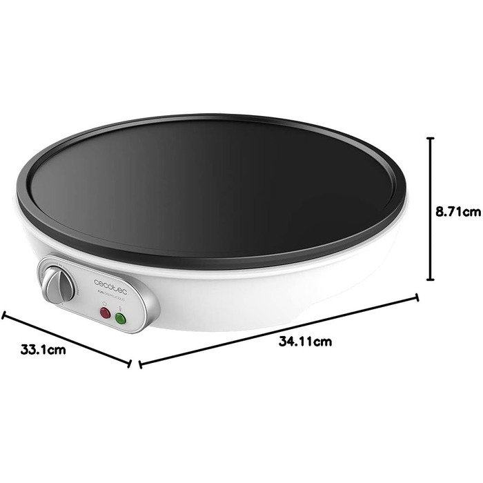 Млинниця Cecotec Crepe Fun CrepeStone Twin 1200 Вт, антипригарна екологічна кам'яна поверхня, двостороння пластина для приготування млинців або 4 панкейків