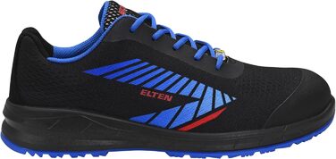 Робочі черевики ELTEN Larkin XXSports Black-Blue Low ESD S1, текстиль, сталевий капок, легкі, спортивні, чорні (40 EU), для жінок та чоловіків
