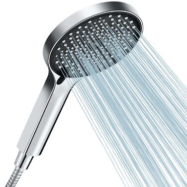 Душова лійка Cobbe з шлангом 1.5м, ручна душова головка високого тиску з 3 режимами, економічна, чорно-хромовий колір