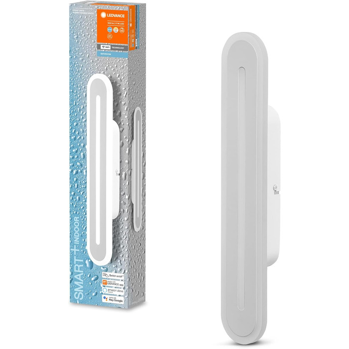 LEDVANCE Smart LED Bathroom Lamp white, 1600LM, 3000-6500K, 400mm x 70mm, IP44, Orbis Bath Wall Light, bathroom light with Wi-Fi technology, dimmable, controllable via app and voice assistants