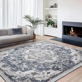 Килим SONGMICS HOME Vintage, 120x170 см, для вітальні, спальні, кухні, коридору, їдальні, сірий (TAR032G01)