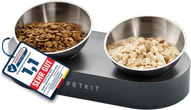 PETKIT CYBERTAIL Набір мисок для котів та маленьких собак: нержавіюча сталь, похилий дизайн, антиковзаючі, без розливання