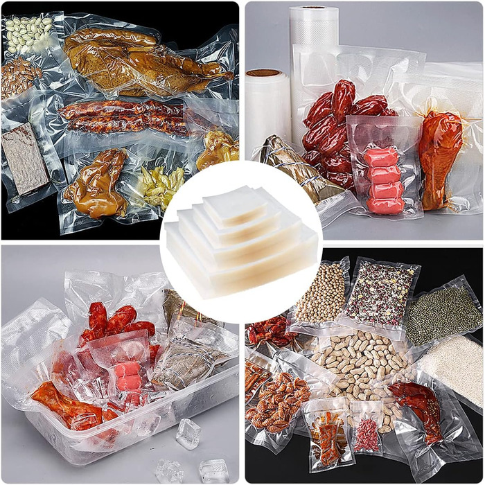 200 Vacuum Bags 10x15/15x20/20x25/20x30, Freezer Bags, Sous Vide Bags, BPA-Free, Embossed Air Channels, for all Vacuum Sealers & Food Vacuum Machines, for Vegetables, Meat, etc.