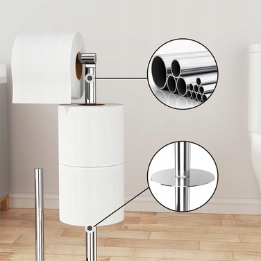 Підлоговий набір для ванної кімнати: тримач для туалетного паперу та йоржик із нержавіючої сталі