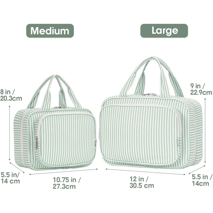 Набір для гігієни Narwey для дівчаток: велика косметичка/рюкзак для душу з сіткою, зелений колір