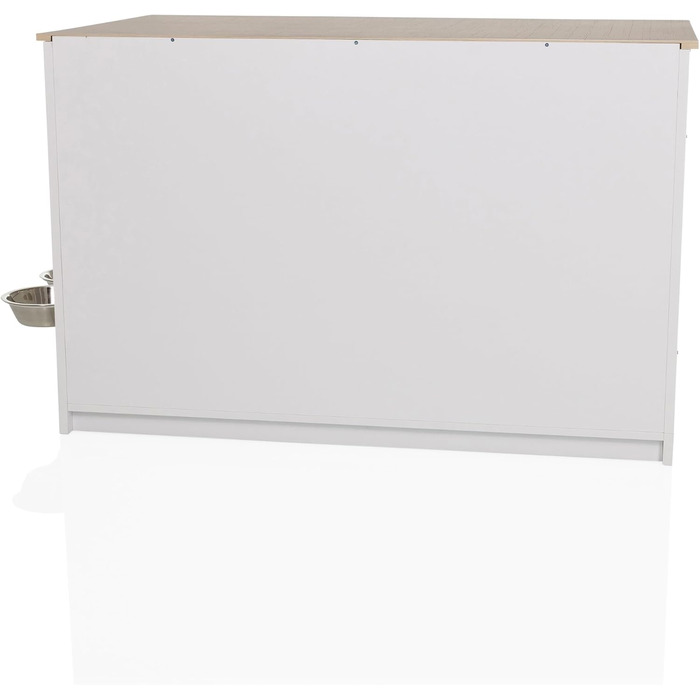 PAWHOME XL Клітка для собак, 102x60x66 см, білий/дуб, з мисками, до 30 кг