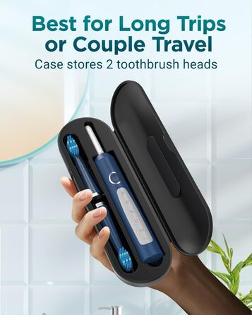 Звукова електрична зубна щітка COULAX для дорослих, 8 насадок, 5 режимів, IPX7, ультразвукова, блакитна