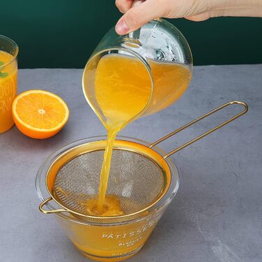 Набір сит для просіювання (3 шт.) з нержавіючої сталі, рожеве золото, для випічки, матча, соусів та макаронів