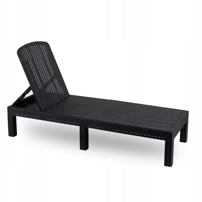 Шезлонг із техноротанга сірого кольору Mebel Elite