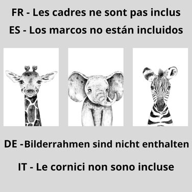 Eviepops Prints Safari Animals Set of 3 A4