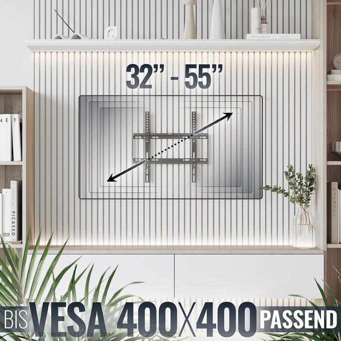 Кронштейн для телевізора RICOO N0722: плоский, ультратонкий, для 32-55 дюймів, настінний, нахильний, VESA 200x200, до 35 кг