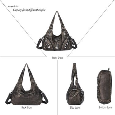 Сумка жіноча Angel Kiss Hobo з PU шкіри бронзового кольору з багатьма відділеннями