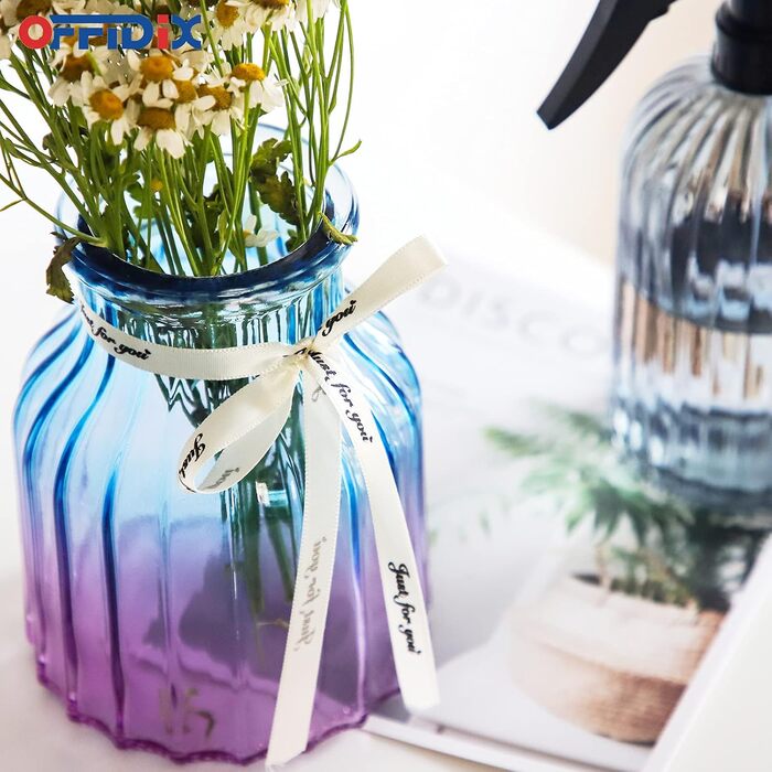 Скляна ваза OFFIDIX з градієнтом кольору, багатокольорова, геометричний дизайн, для весілля, подій, декору, квіткових композицій, офісу або дому