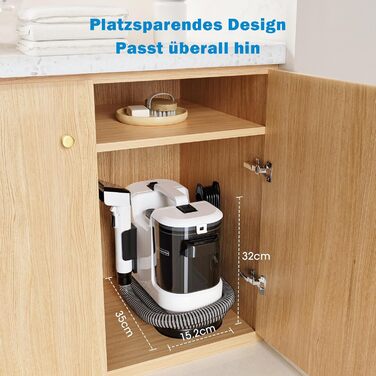 Lubluelu Пылесос для чищення мягкой мебели, 600 Вт - 18 кПа, для коврів, диванів та автосалонів, портативний, з самоочищенням та довгим шлангом (білий)