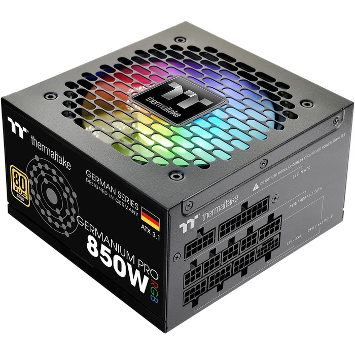 Блок живлення Thermaltake Hamburg Germanium Pro 850W, ATX 3.1, PCIe 5.1, 80 Plus White, низький рівень шуму